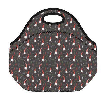 Christmas Gnomes Pattern Print Neoprene Lunch Bag