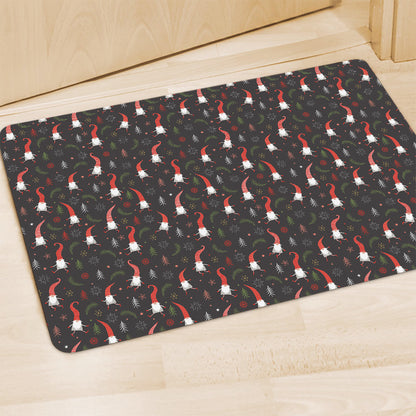 Christmas Gnomes Pattern Print Polyester Doormat