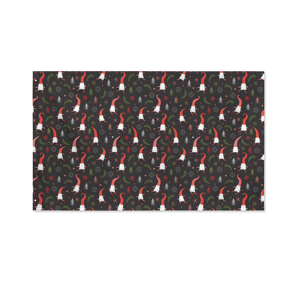 Christmas Gnomes Pattern Print Polyester Flag