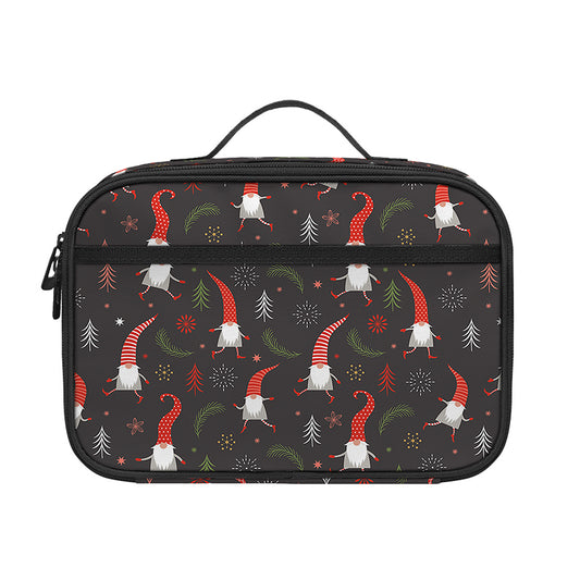 Christmas Gnomes Pattern Print Portable Lunch Bag