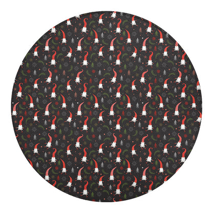 Christmas Gnomes Pattern Print Round Blanket