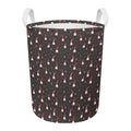 Christmas Gnomes Pattern Print Round Laundry Basket