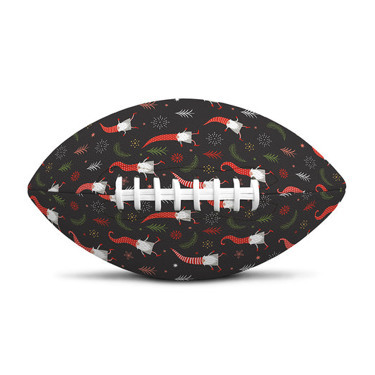 Christmas Gnomes Pattern Print Rugby Ball