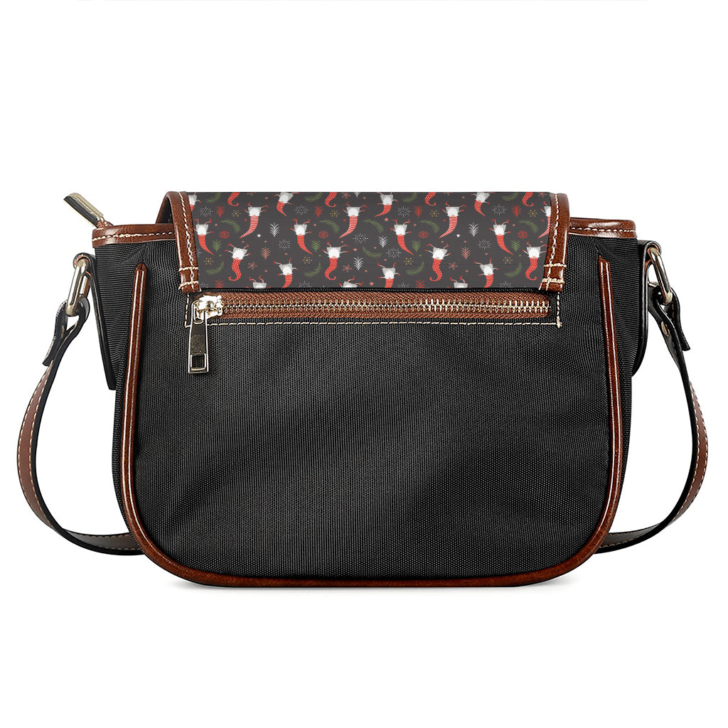 Christmas Gnomes Pattern Print Saddle Bag
