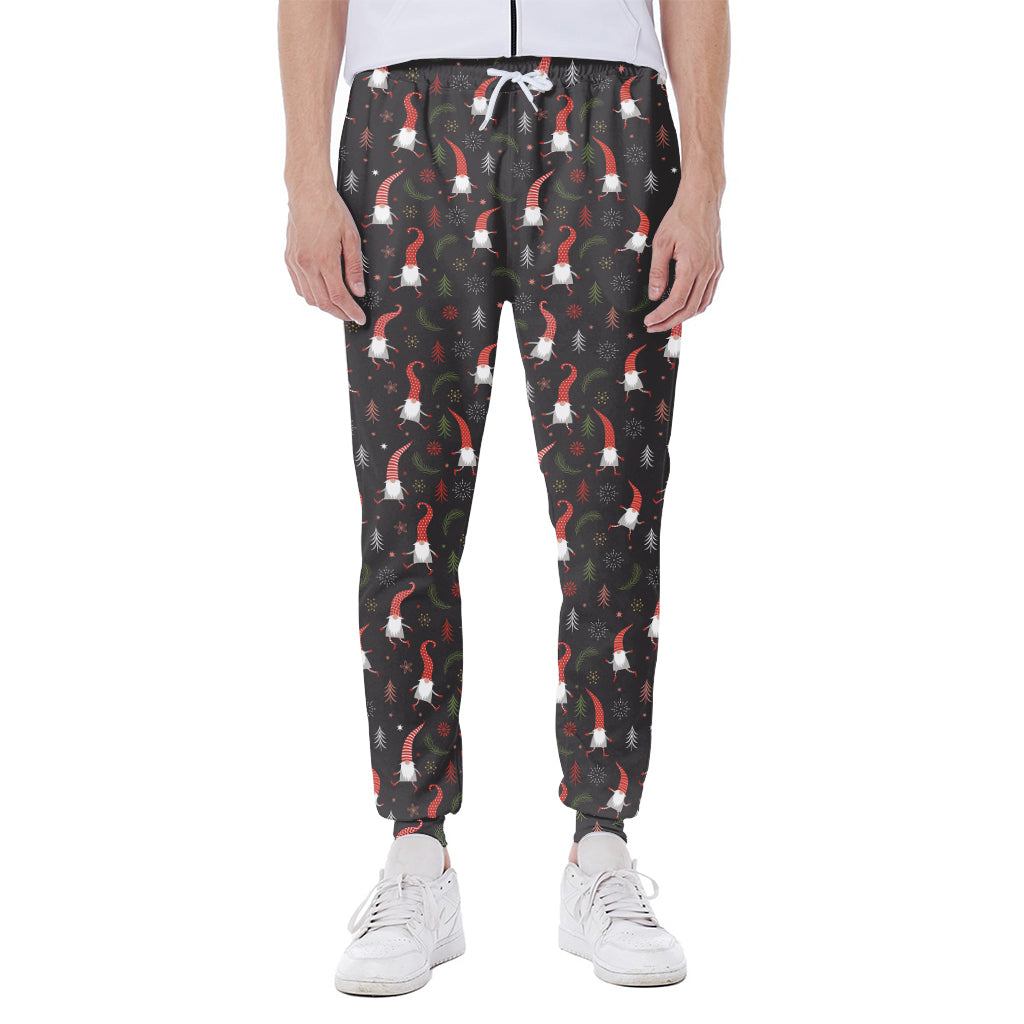 Christmas Gnomes Pattern Print Scuba Joggers