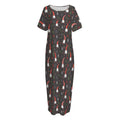 Christmas Gnomes Pattern Print Short Sleeve Long Nightdress