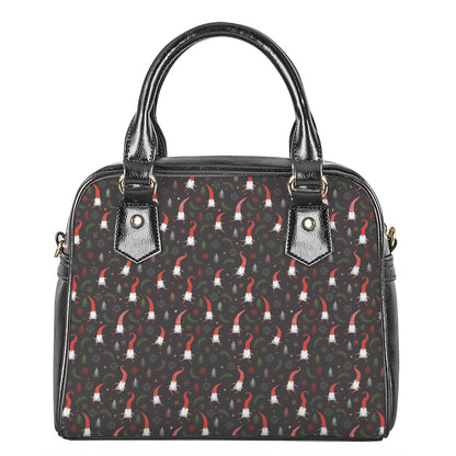 Christmas Gnomes Pattern Print Shoulder Handbag
