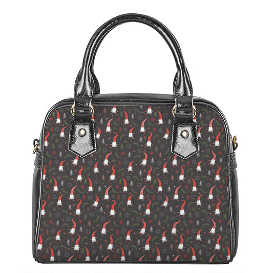 Christmas Gnomes Pattern Print Shoulder Handbag