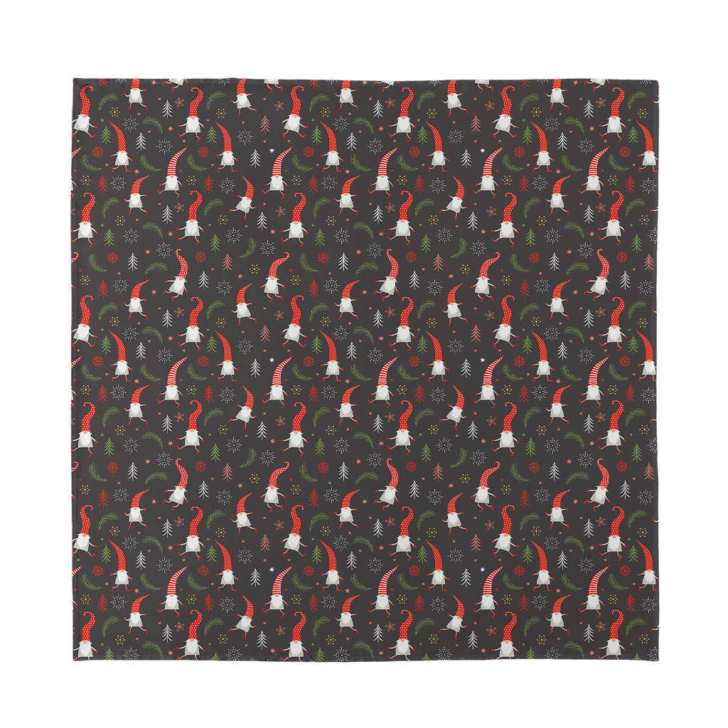 Christmas Gnomes Pattern Print Silk Bandana
