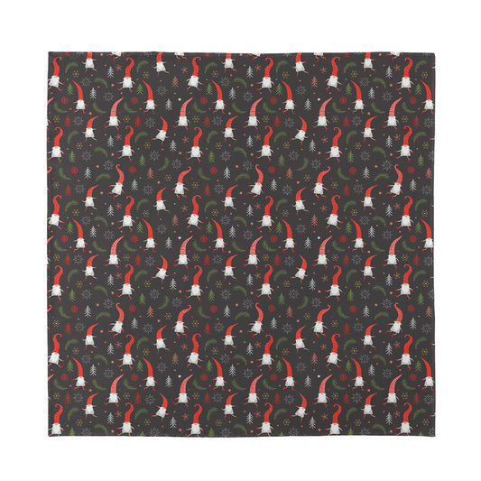 Christmas Gnomes Pattern Print Silk Bandana