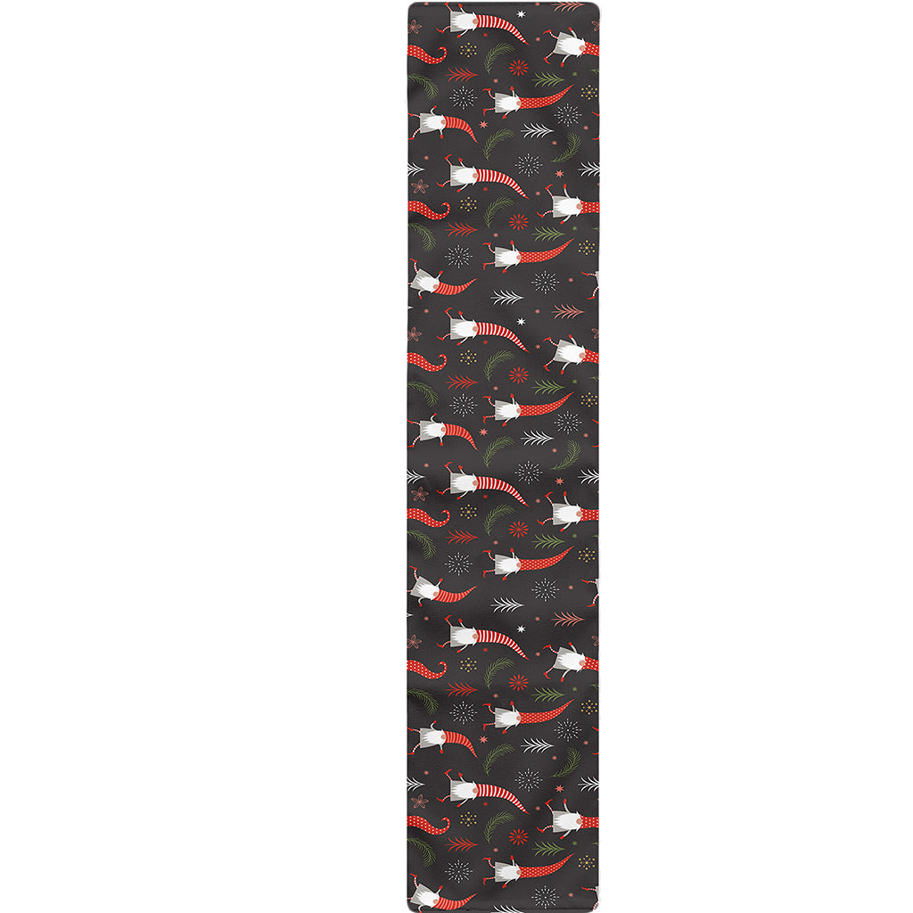 Christmas Gnomes Pattern Print Table Runner