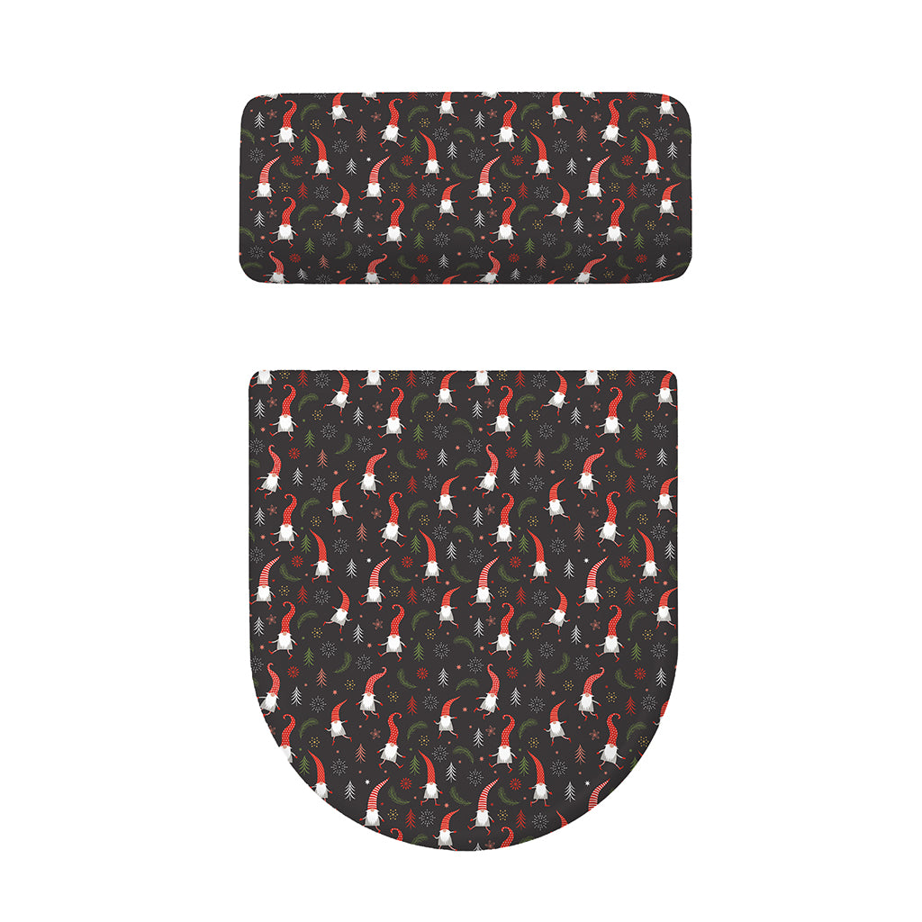 Christmas Gnomes Pattern Print Toilet Lid And Tank Cover Set