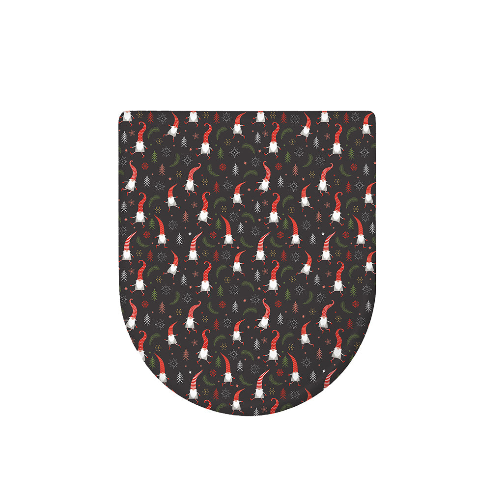 Christmas Gnomes Pattern Print Toilet Lid Cover