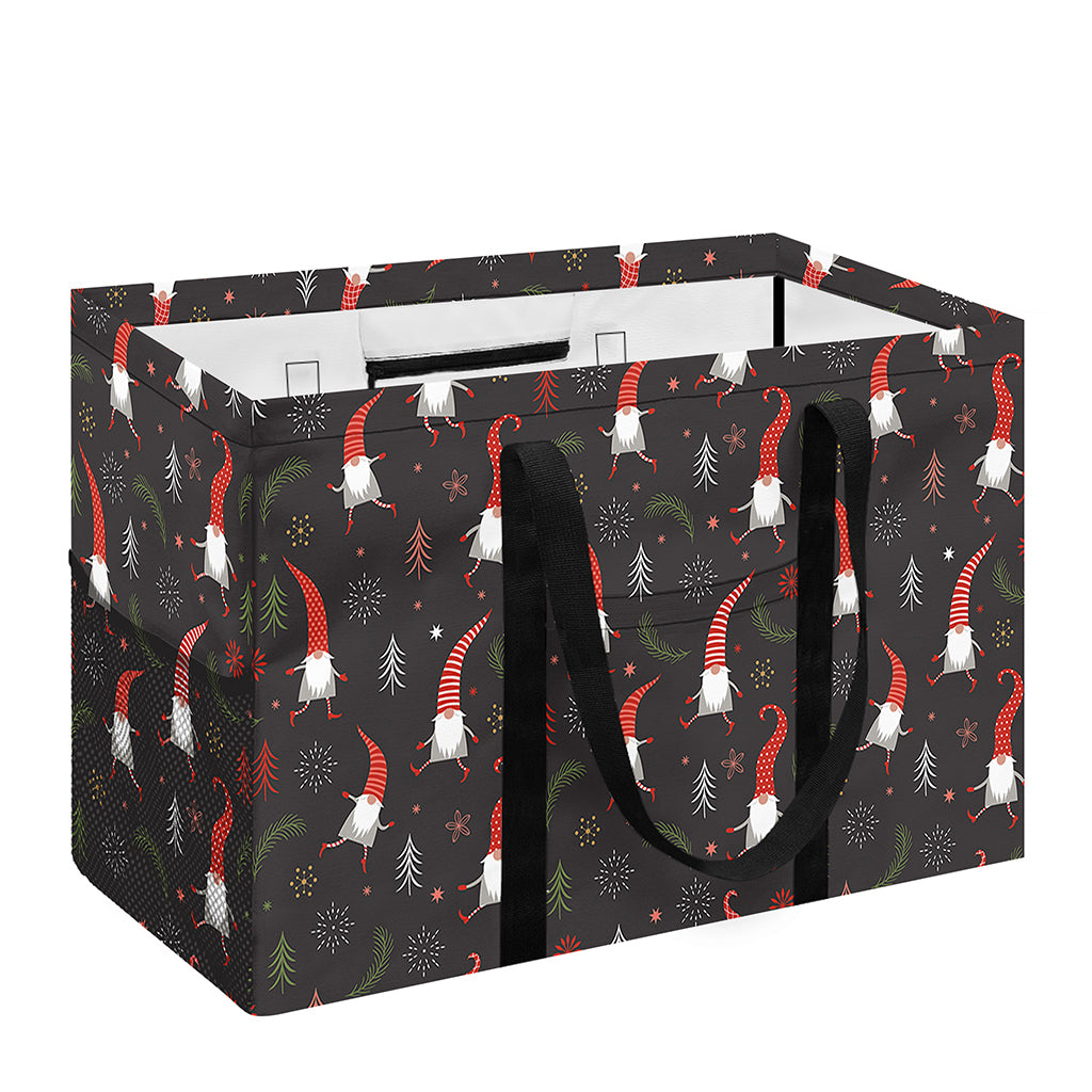 Christmas Gnomes Pattern Print Utility Tote Bag