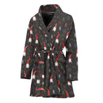 Christmas Gnomes Pattern Print Women's Bathrobe