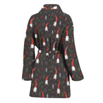 Christmas Gnomes Pattern Print Women's Bathrobe