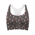 Christmas Gnomes Pattern Print Women's Sports Bra