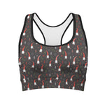 Christmas Gnomes Pattern Print Women's Sports Bra