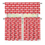 Christmas Ho Ho Ho Pattern Print 3 Piece Kitchen Curtains