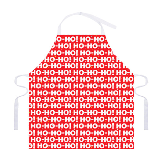 Christmas Ho Ho Ho Pattern Print Adjustable Apron