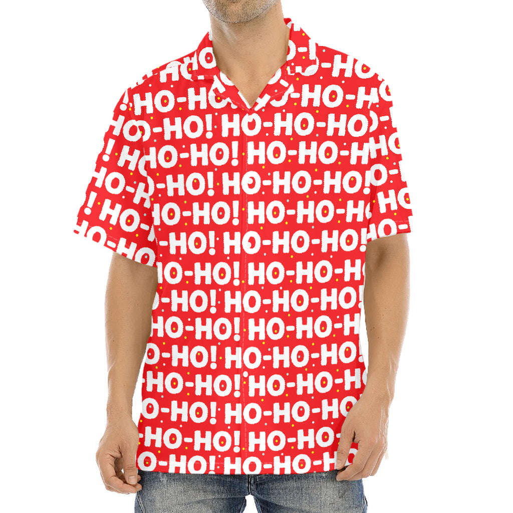 Christmas Ho Ho Ho Pattern Print Aloha Shirt