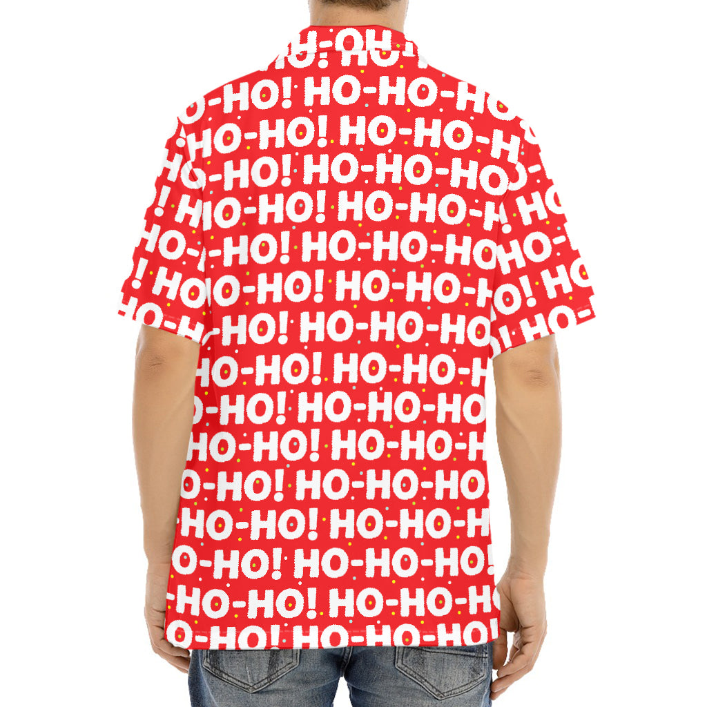 Christmas Ho Ho Ho Pattern Print Aloha Shirt