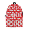 Christmas Ho Ho Ho Pattern Print School Backpack