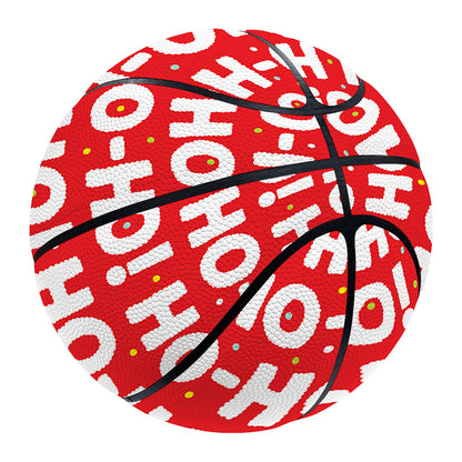 Christmas Ho Ho Ho Pattern Print Basketball