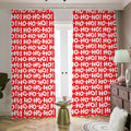 Christmas Ho Ho Ho Pattern Print Dimout Pencil Pleat Curtains