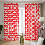 Christmas Ho Ho Ho Pattern Print Blackout Pencil Pleat Curtains