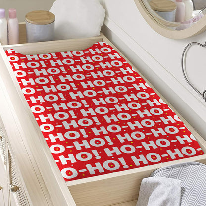 Christmas Ho Ho Ho Pattern Print Changing Pad Cover