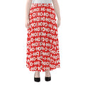 Christmas Ho Ho Ho Pattern Print Chiffon Maxi Skirt