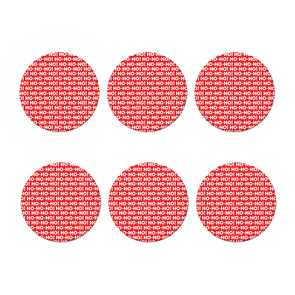 Christmas Ho Ho Ho Pattern Print Coaster Set