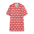 Christmas Ho Ho Ho Pattern Print Cotton Hawaiian Shirt