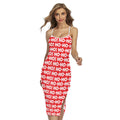 Christmas Ho Ho Ho Pattern Print Cross Back Cami Dress