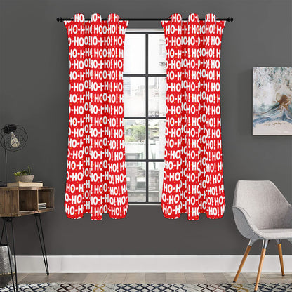 Christmas Ho Ho Ho Pattern Print Curtain
