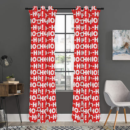 Christmas Ho Ho Ho Pattern Print Curtain