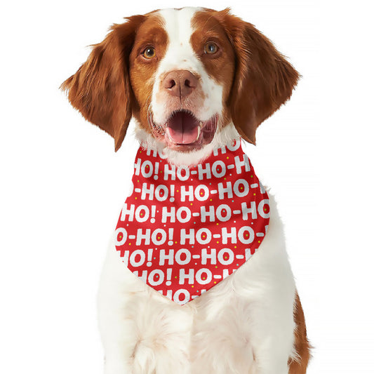 Christmas Ho Ho Ho Pattern Print Dog Bandana