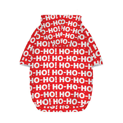Christmas Ho Ho Ho Pattern Print Dog Zip Up Hoodie