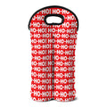 Christmas Ho Ho Ho Pattern Print Double Neoprene Wine Tote