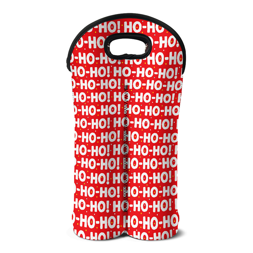 Christmas Ho Ho Ho Pattern Print Double Neoprene Wine Tote