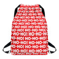 Christmas Ho Ho Ho Pattern Print Drawstring Backpack