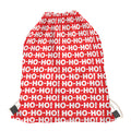 Christmas Ho Ho Ho Pattern Print Drawstring Bag