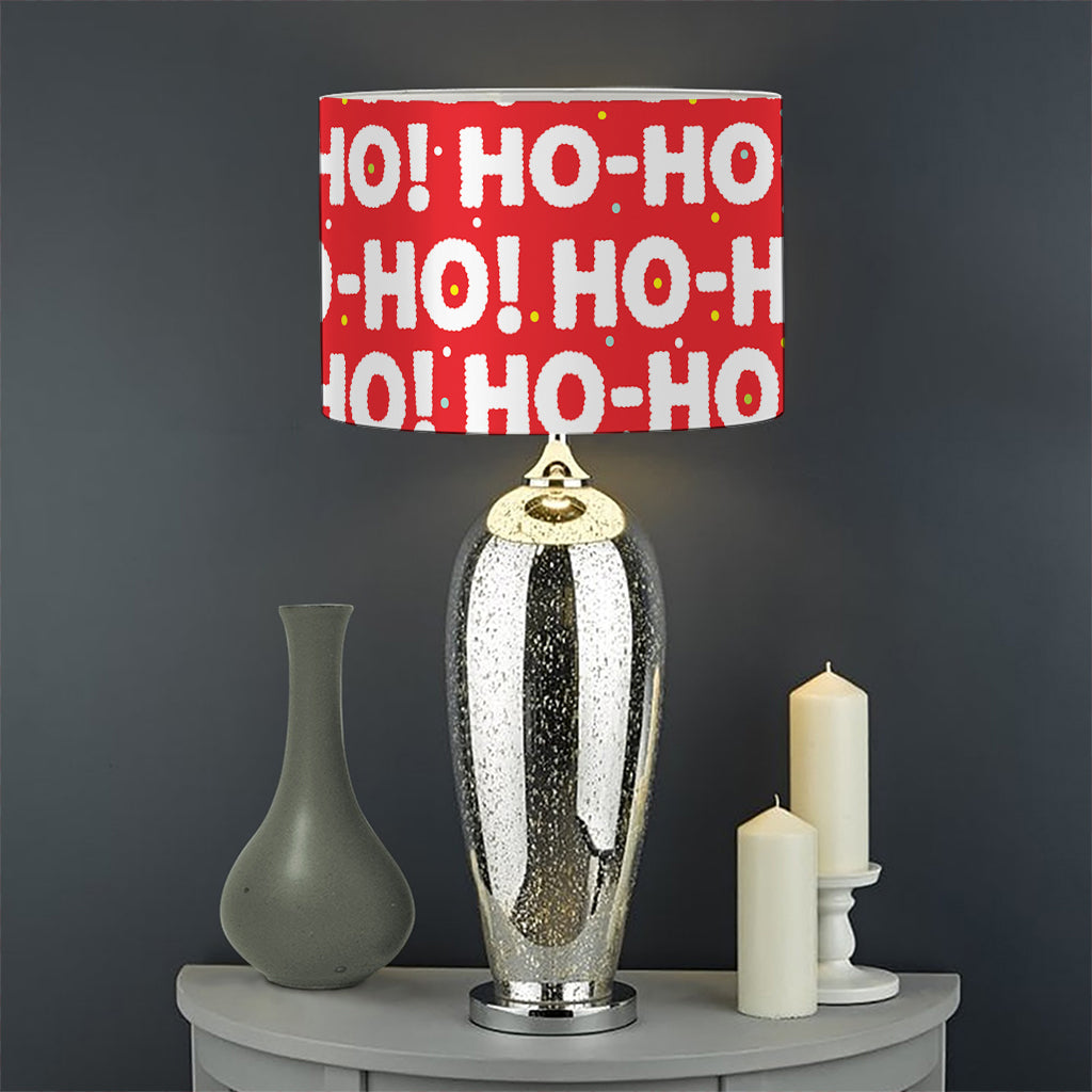 Christmas Ho Ho Ho Pattern Print Drum Lamp Shade