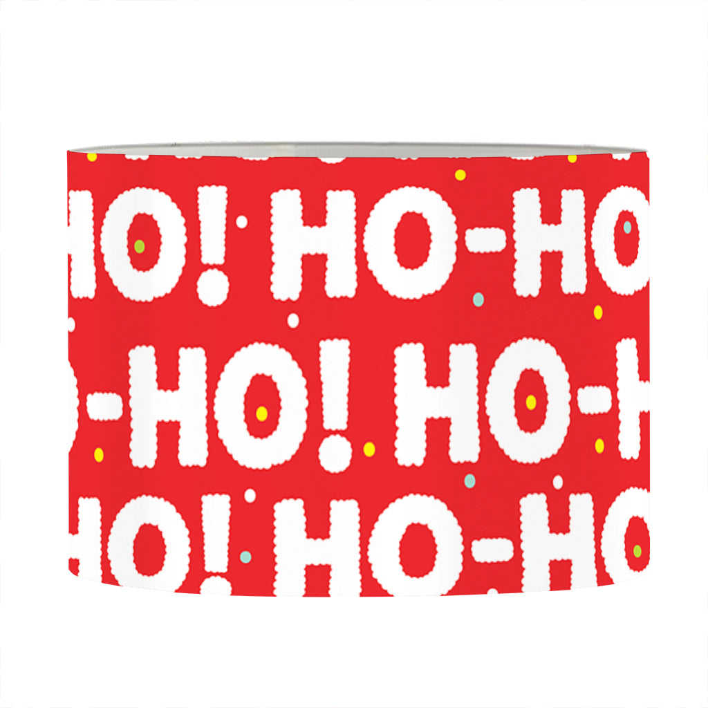 Christmas Ho Ho Ho Pattern Print Drum Lamp Shade