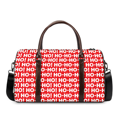 Christmas Ho Ho Ho Pattern Print Duffle Bag