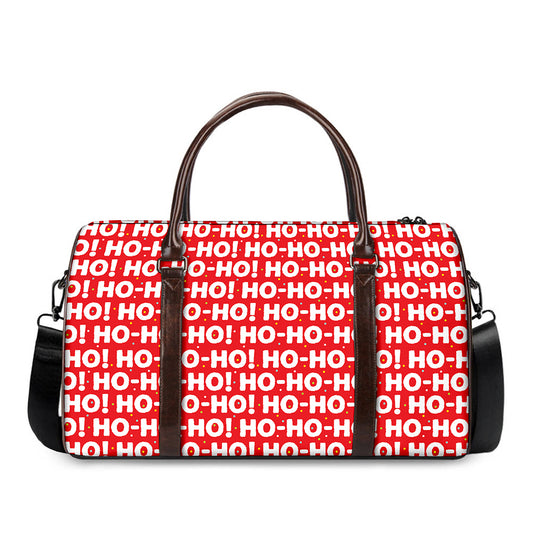 Christmas Ho Ho Ho Pattern Print Duffle Bag