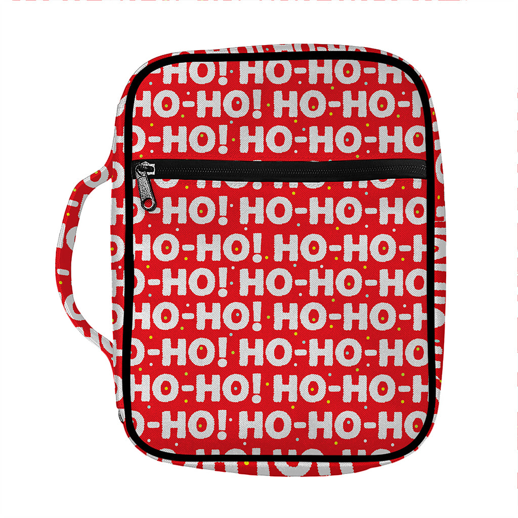Christmas Ho Ho Ho Pattern Print Front Pocket Bible Bag