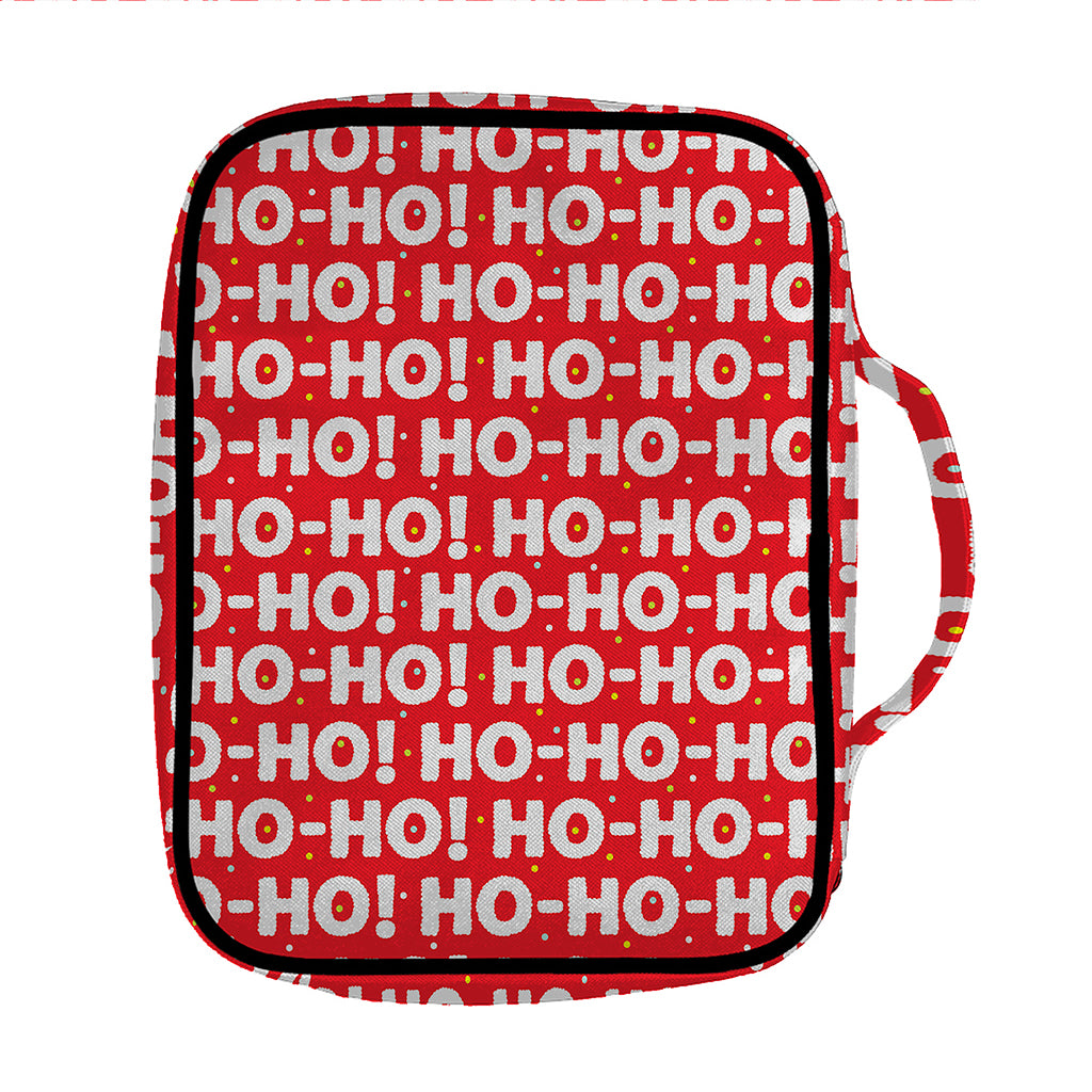 Christmas Ho Ho Ho Pattern Print Front Pocket Bible Bag