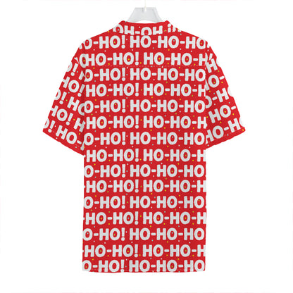 Christmas Ho Ho Ho Pattern Print Hawaiian Shirt